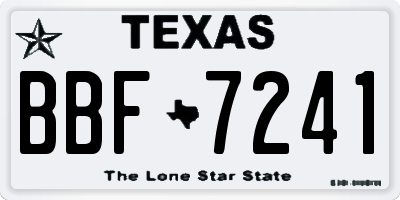 TX license plate BBF7241