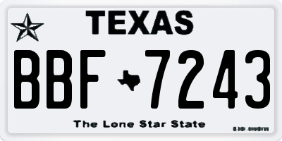 TX license plate BBF7243