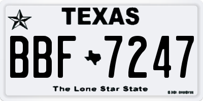 TX license plate BBF7247