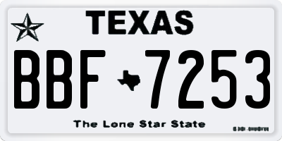 TX license plate BBF7253