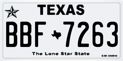 TX license plate BBF7263