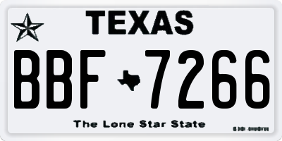 TX license plate BBF7266