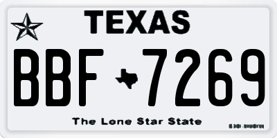 TX license plate BBF7269
