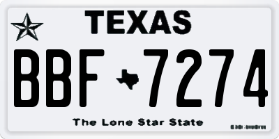 TX license plate BBF7274