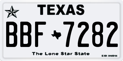 TX license plate BBF7282