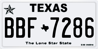 TX license plate BBF7286