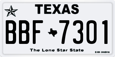 TX license plate BBF7301