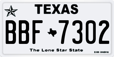 TX license plate BBF7302