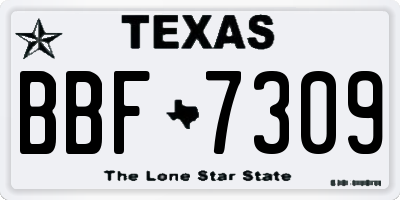 TX license plate BBF7309