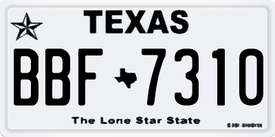 TX license plate BBF7310