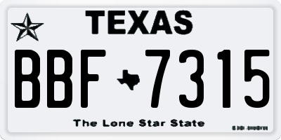 TX license plate BBF7315