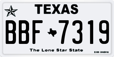 TX license plate BBF7319