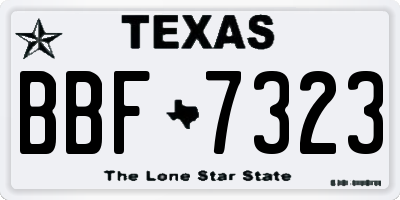 TX license plate BBF7323