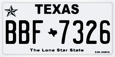 TX license plate BBF7326