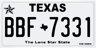 TX license plate BBF7331