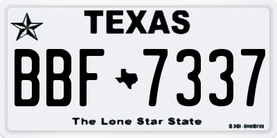 TX license plate BBF7337