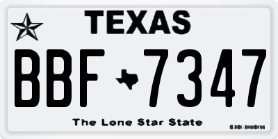 TX license plate BBF7347