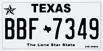 TX license plate BBF7349