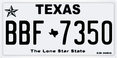 TX license plate BBF7350