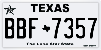 TX license plate BBF7357
