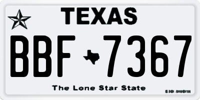 TX license plate BBF7367