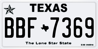 TX license plate BBF7369