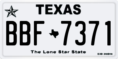 TX license plate BBF7371