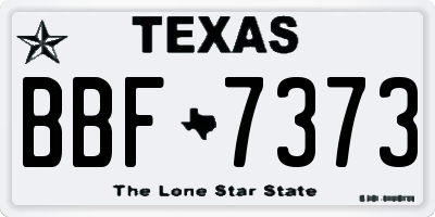 TX license plate BBF7373