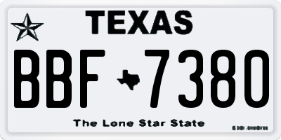 TX license plate BBF7380