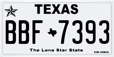 TX license plate BBF7393