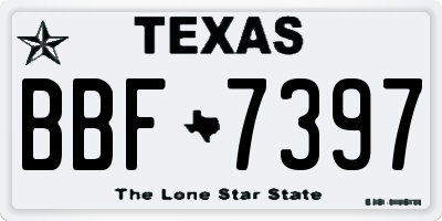 TX license plate BBF7397