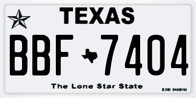 TX license plate BBF7404