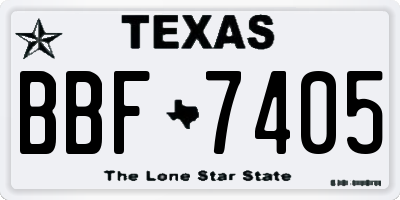 TX license plate BBF7405