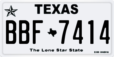 TX license plate BBF7414