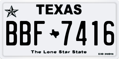 TX license plate BBF7416