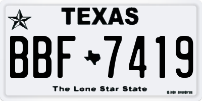 TX license plate BBF7419