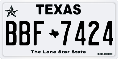 TX license plate BBF7424