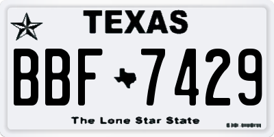 TX license plate BBF7429