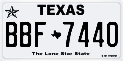 TX license plate BBF7440