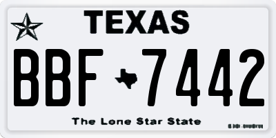TX license plate BBF7442