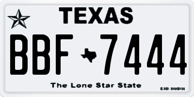 TX license plate BBF7444