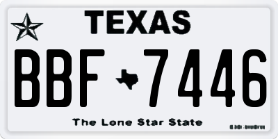 TX license plate BBF7446