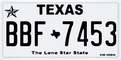 TX license plate BBF7453
