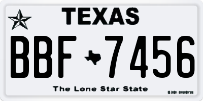 TX license plate BBF7456