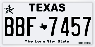TX license plate BBF7457