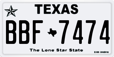 TX license plate BBF7474