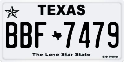 TX license plate BBF7479