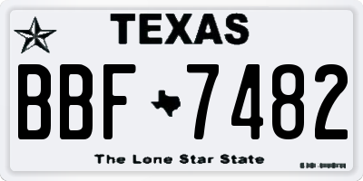 TX license plate BBF7482