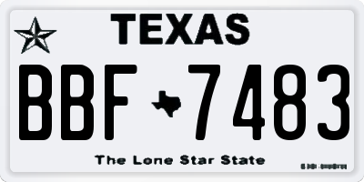 TX license plate BBF7483