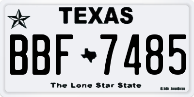 TX license plate BBF7485